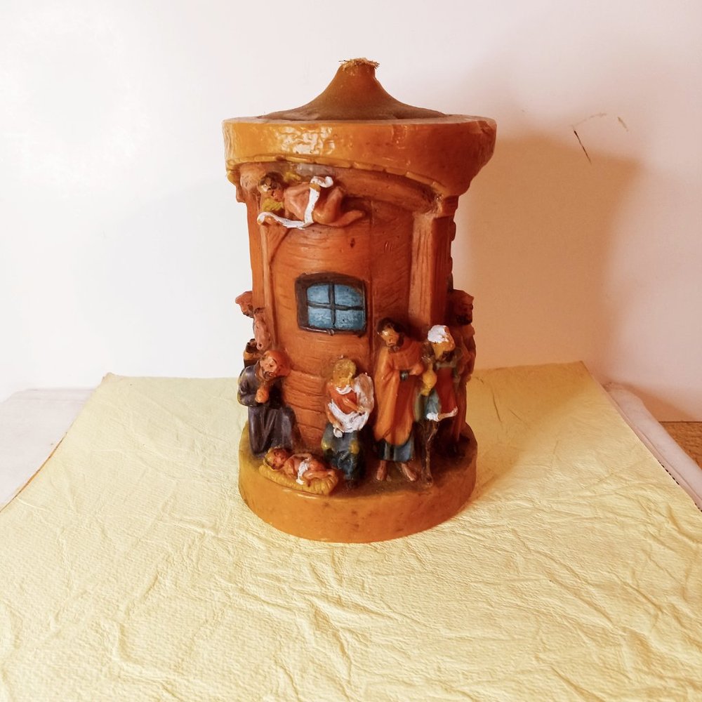 Vintage German Gunter Kerzen GMBH Nativity Candle Hand Carved  1924 - Picture 2 of 9